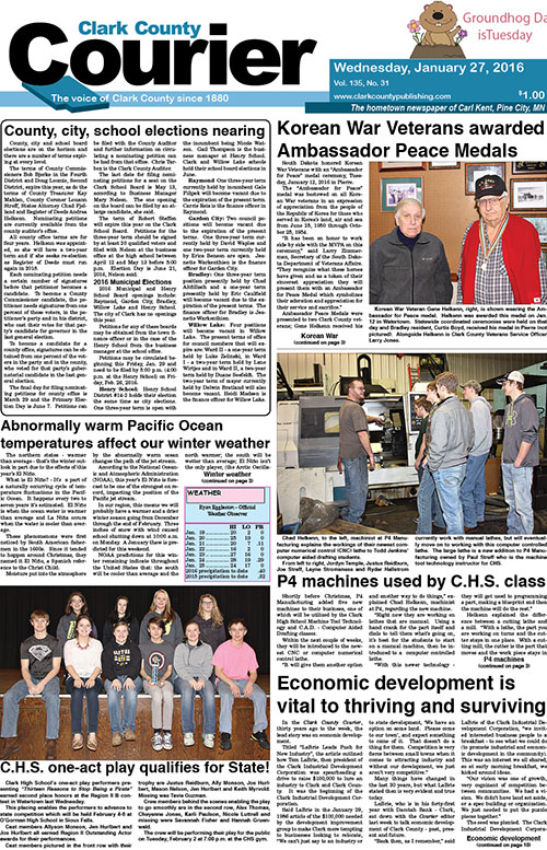 1-27 Clark Courier front page