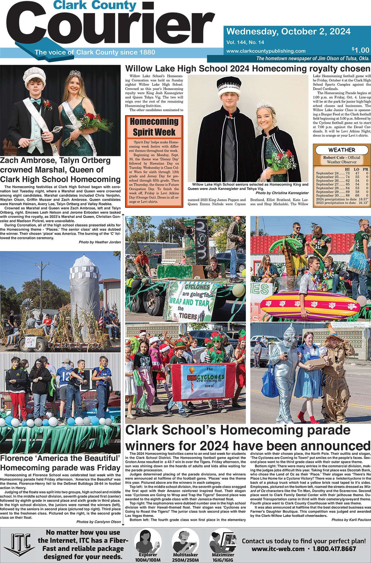 10-2-24 Clark County Courier front page