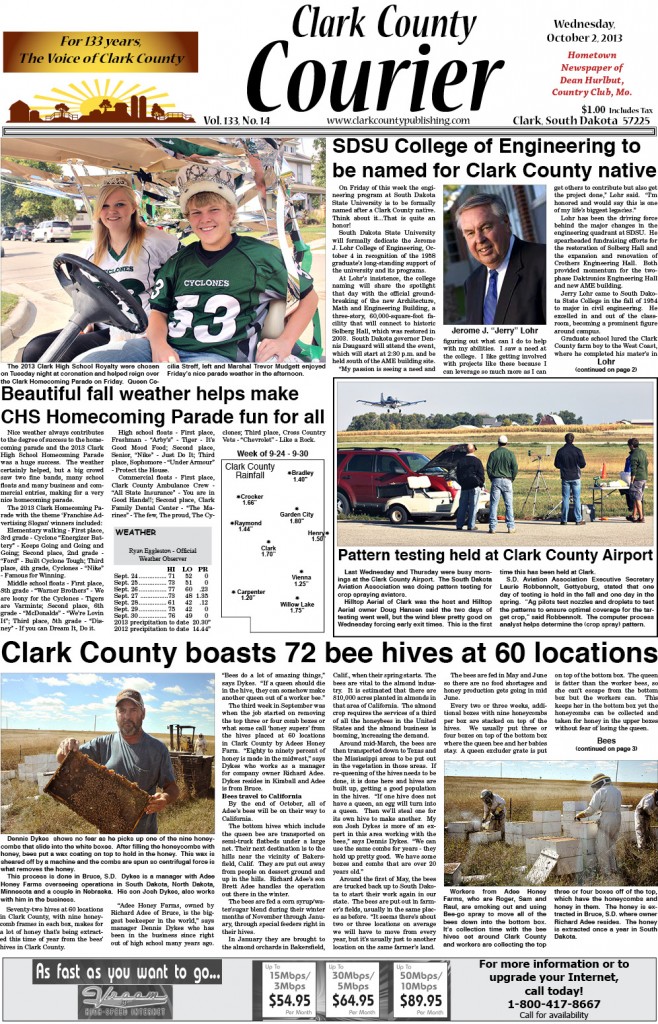 10-2 Clark Courier front page