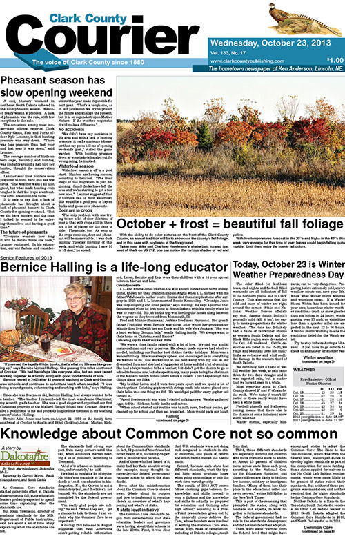 10-23 Clark Courier front page