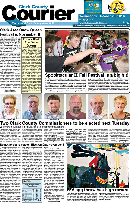 10-29 Clark Courier front page