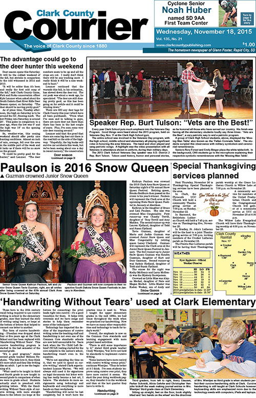 11-18 Clark Courier front page