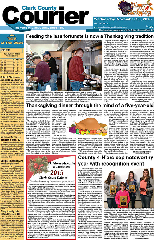 11-25 Clark Courier front page