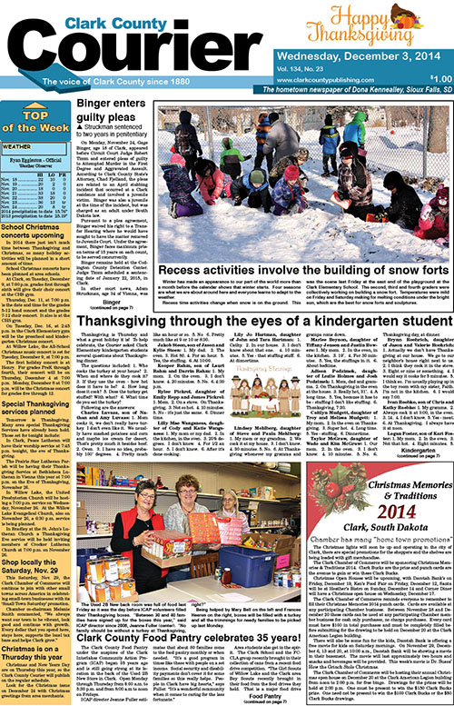 11-26 Clark Courier front page