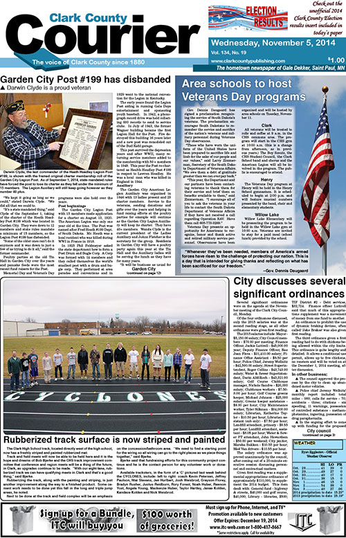 11-5 Clark Courier front page