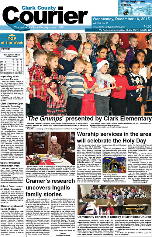 12-16 Clark Courier front page