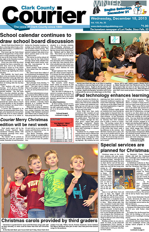 12-18 Clark Courier front page