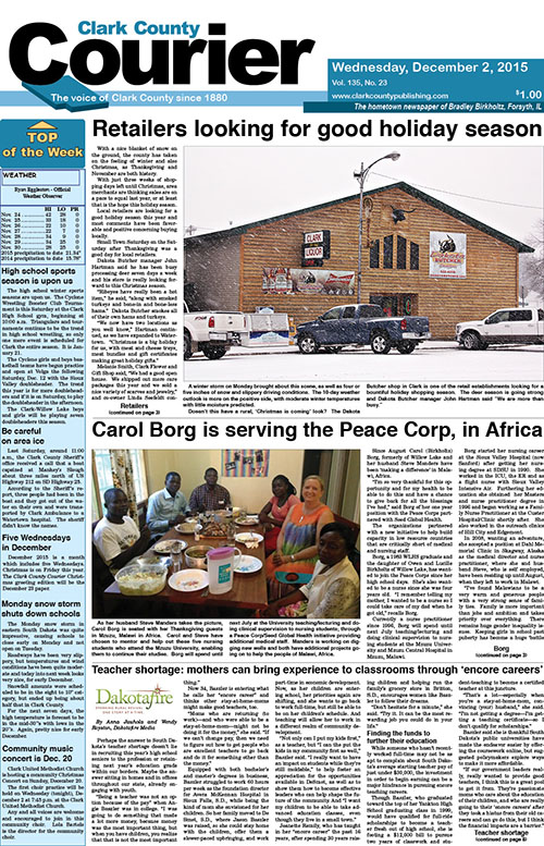 12-2 Clark Courier front page