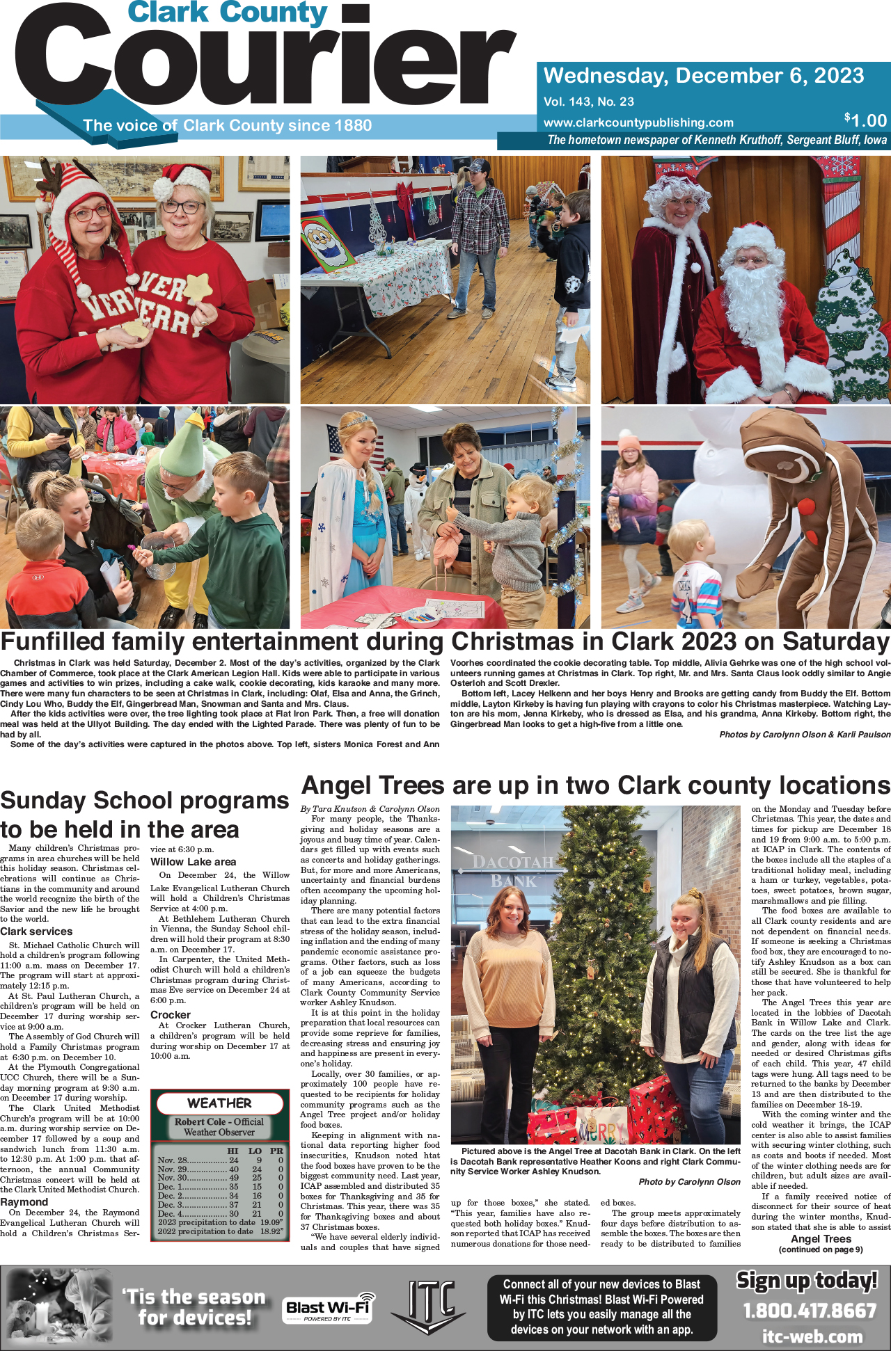 12-6-23 Clark County Courier front page