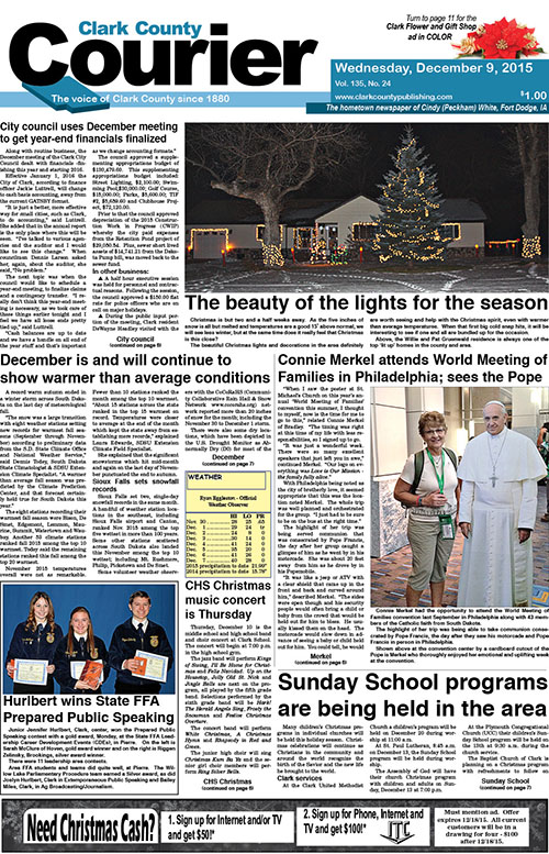 12-9 Clark Courier front page