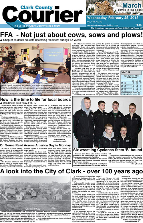 2-25 Clark Courier front page