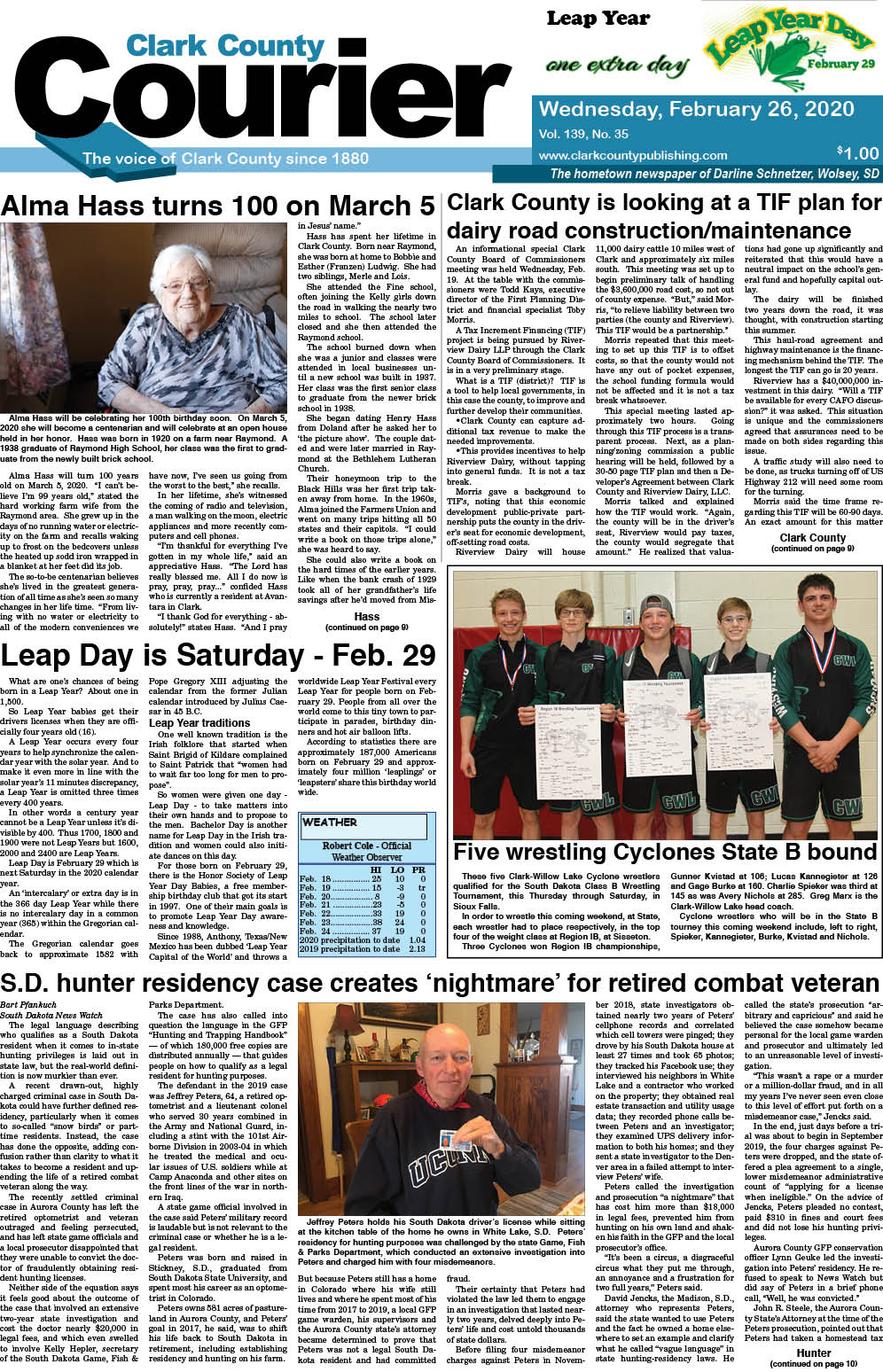 2-26 Clark Courier front page