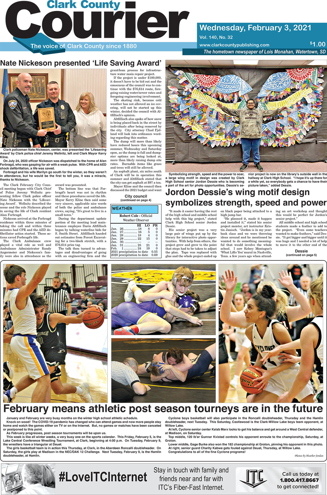 2-3 Clark Courier front page