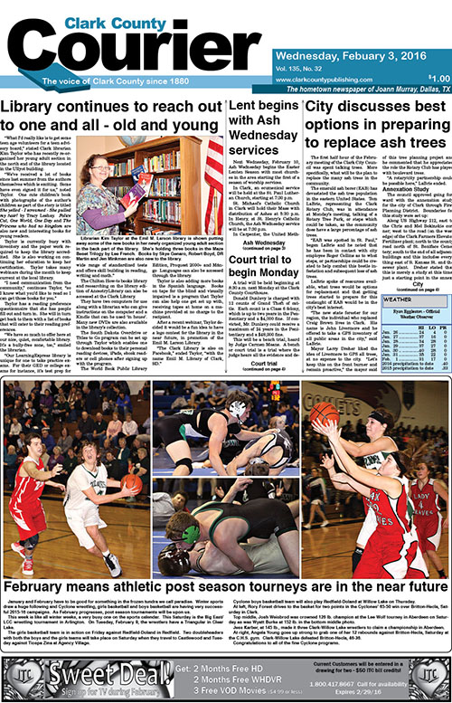 2-3 Clark Courier front page