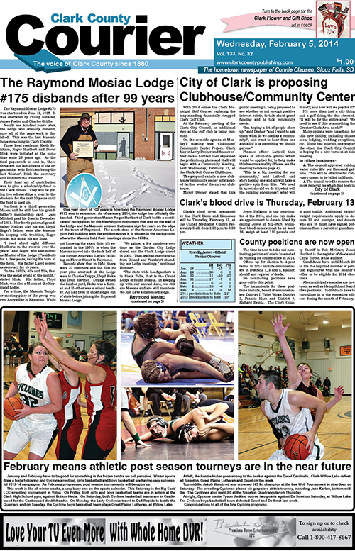 2-5 Clark Courier front page