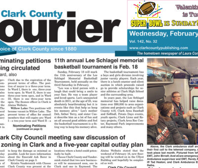 2-8-23 Clark County Courier front page cropped