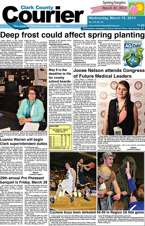 3-19 Clark Courier front page