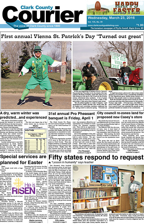 3-23 Clark Courier front page