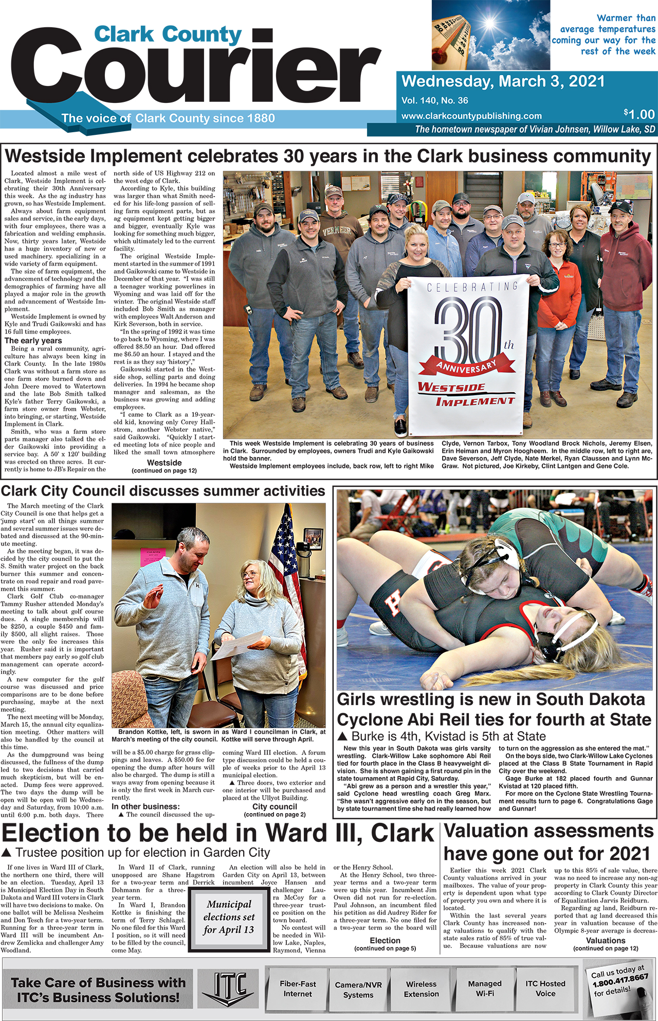 3-3 Clark Courier front page