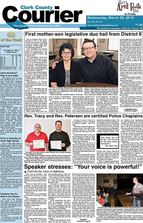 3-30 Clark Courier front page