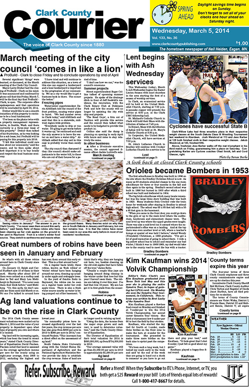 3-5 Clark Courier front page