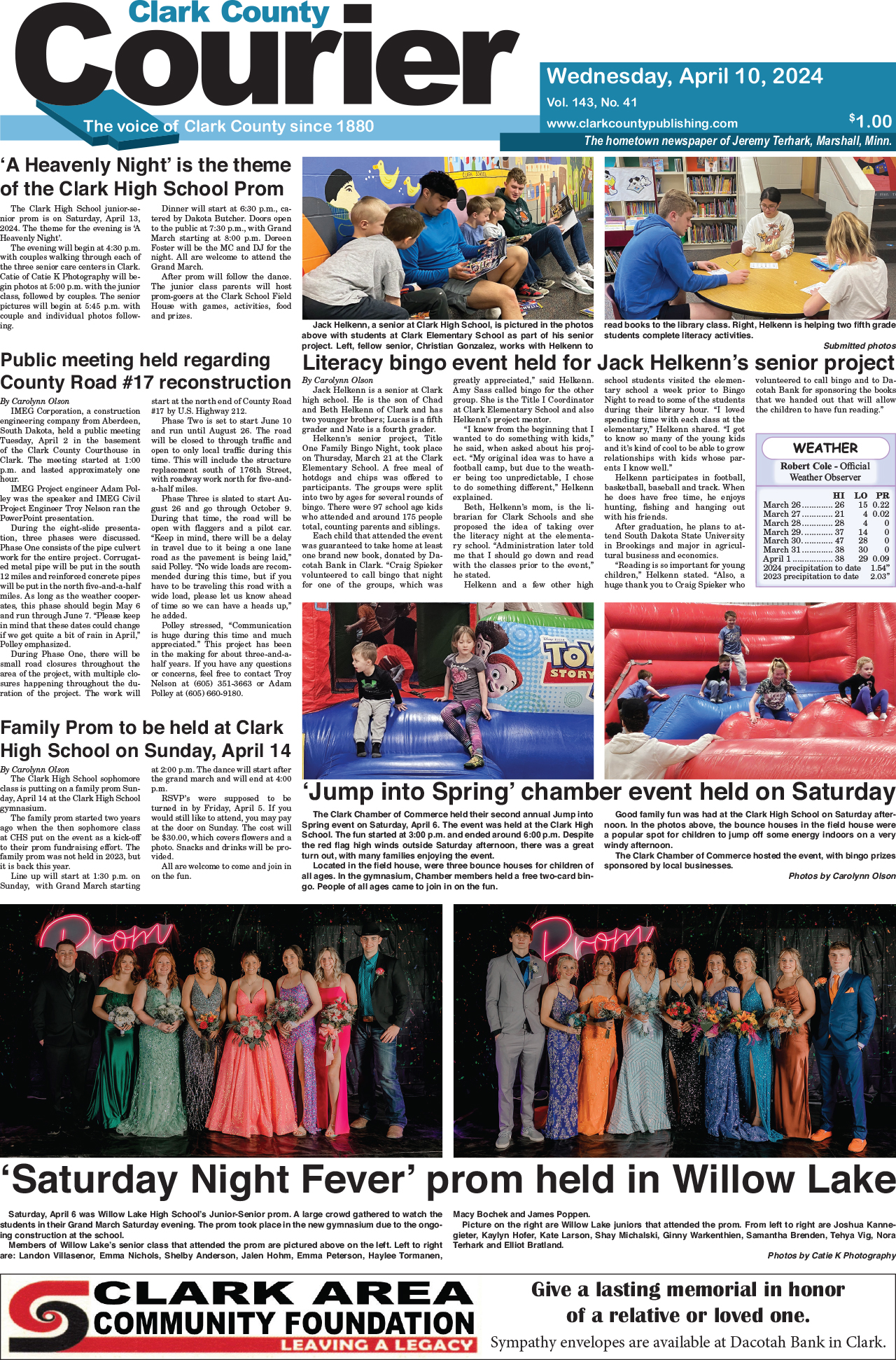 4-10-24 Clark County Courier front page