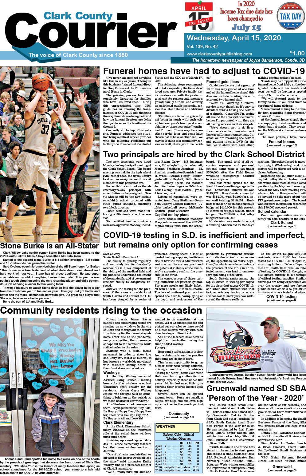 4-15 Clark Courier front page