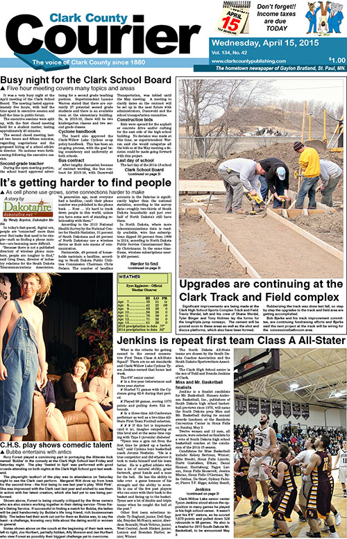 4-15 Clark Courier front page