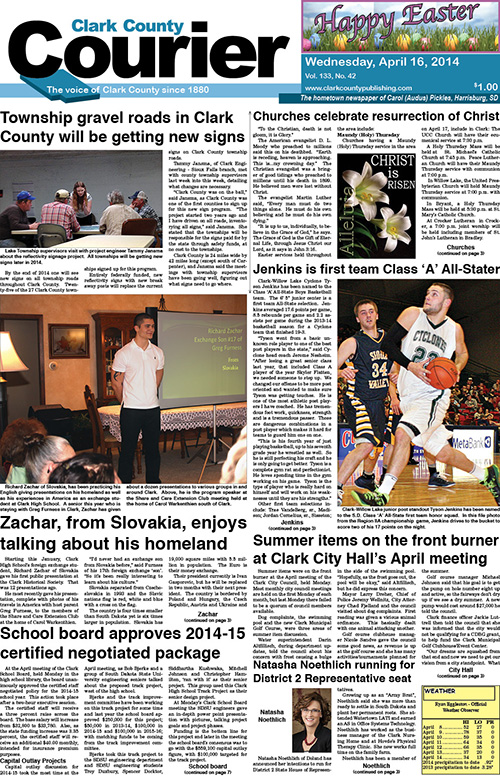 4-16 Clark Courier front page