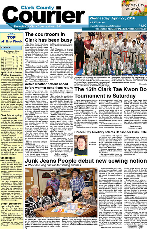 4-27 Clark Courier front page