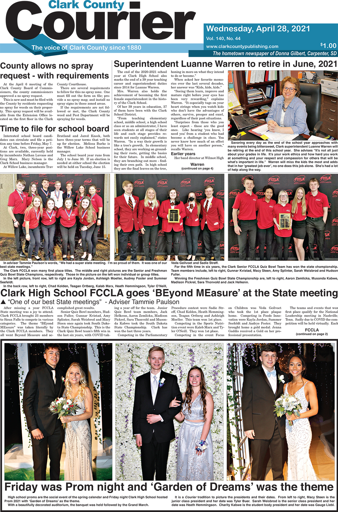 4-28-21 Courier front page