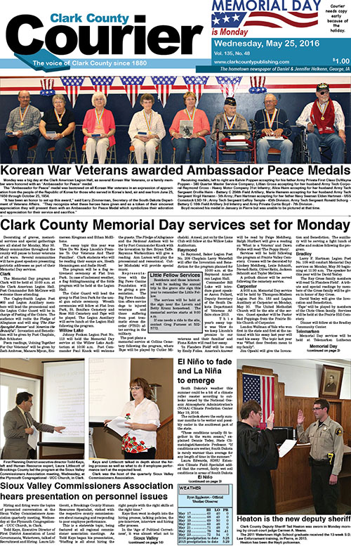 5-25 Clark Courier front page