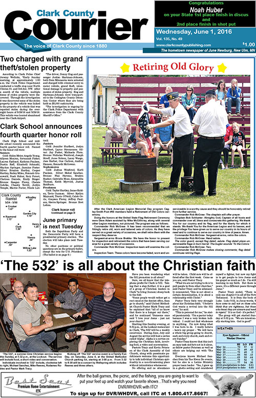 6-1 Clark Courier front page