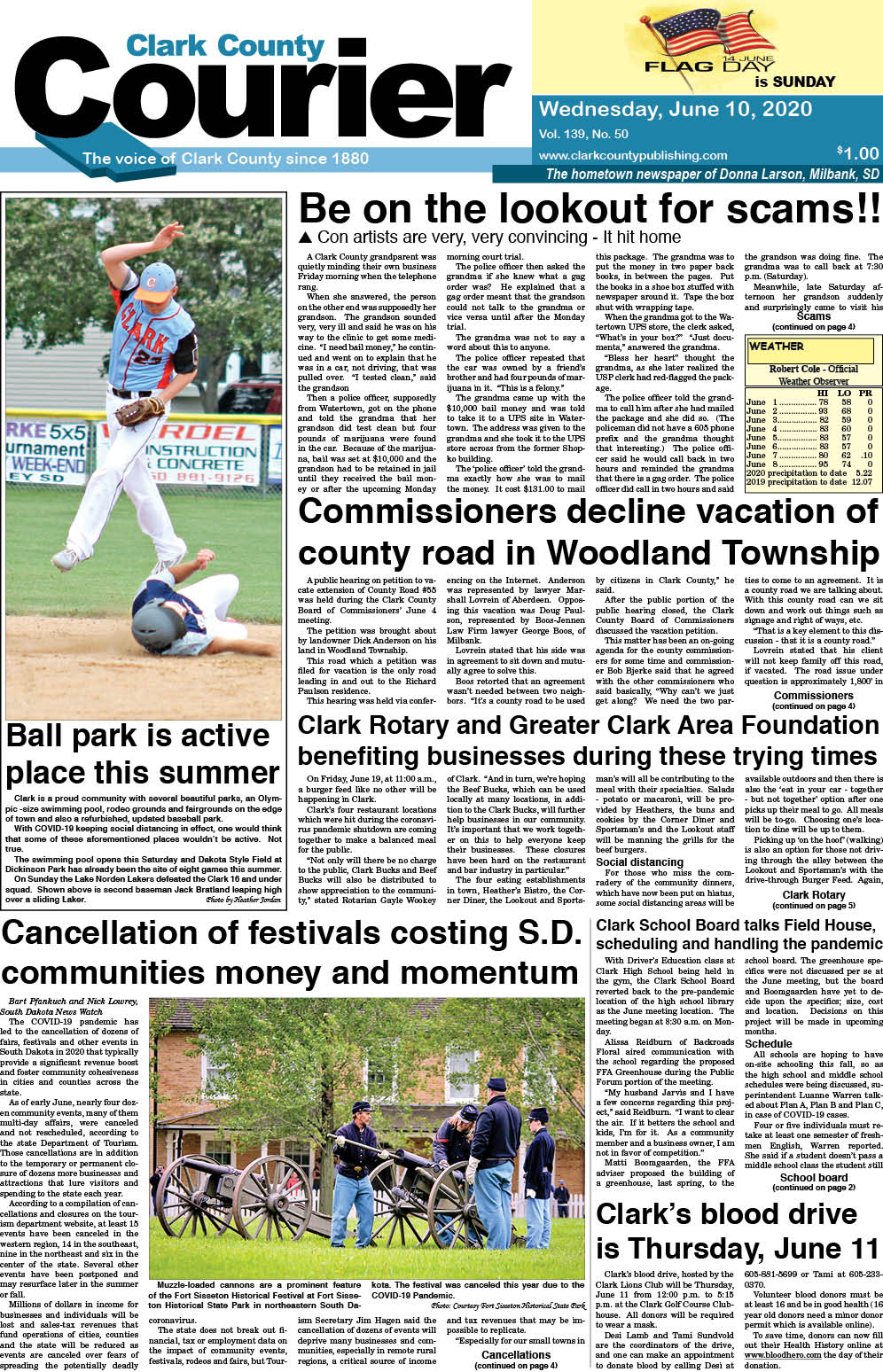 6-10 Clark Courier front page