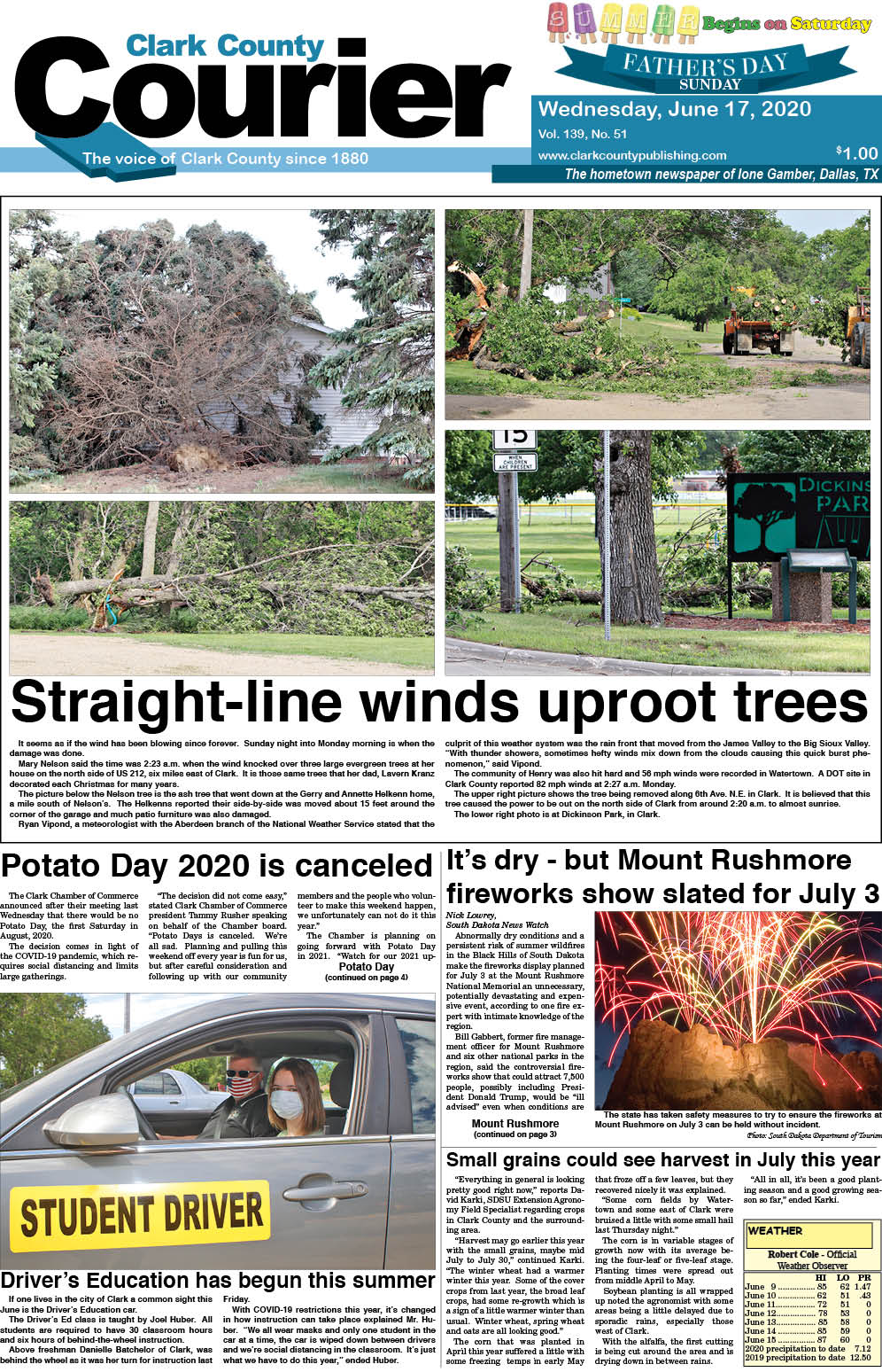 6-17 Clark Courier front page