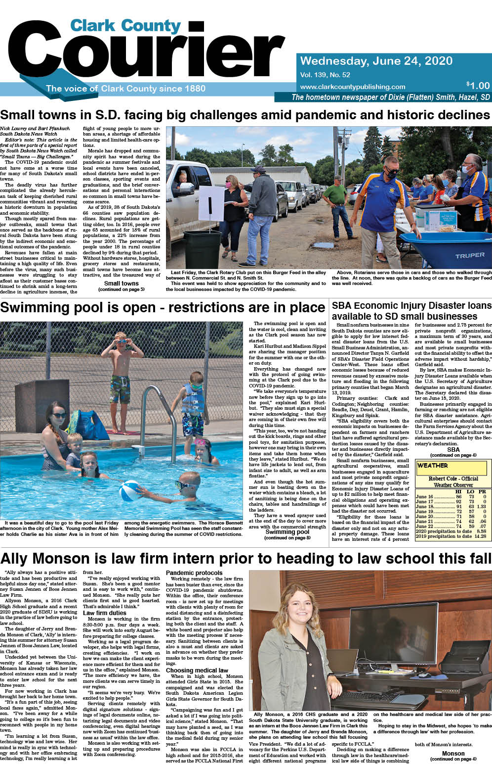 6-24 Clark Courier front page