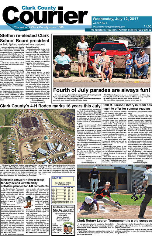 2017-7-12 Courier front page – Clark County Courier | Clark, SD