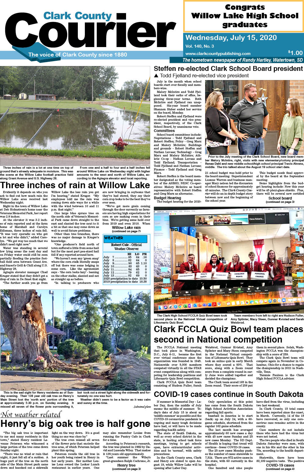 7-15 Clark Courier front page