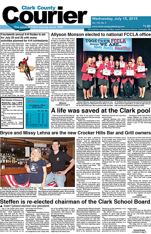 7-15 Clark Courier front page