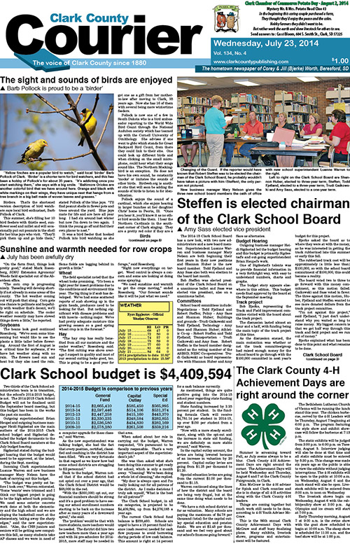 7-23 Clark Courier front page