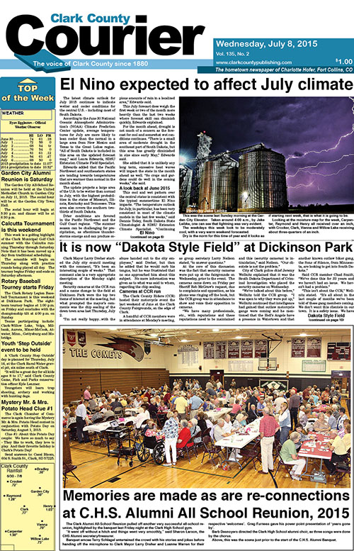 7-8 Clark Courier front page