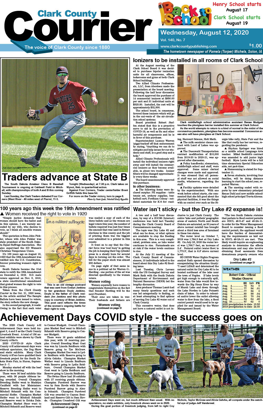 8-12 Clark Courier Front Page