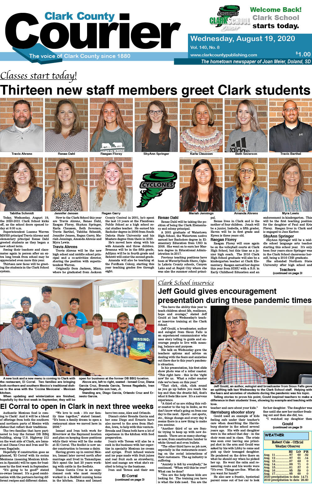 8-19 Clark Courier front page