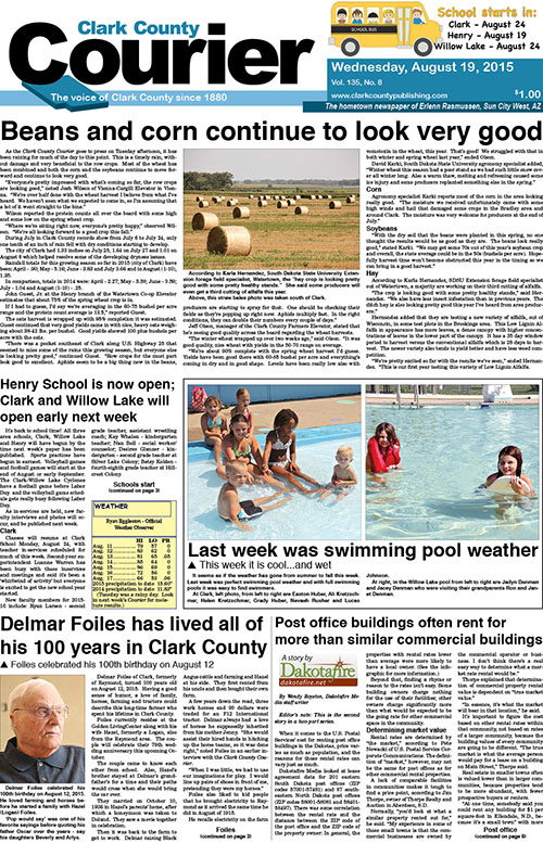 8-19 Clark Courier front page