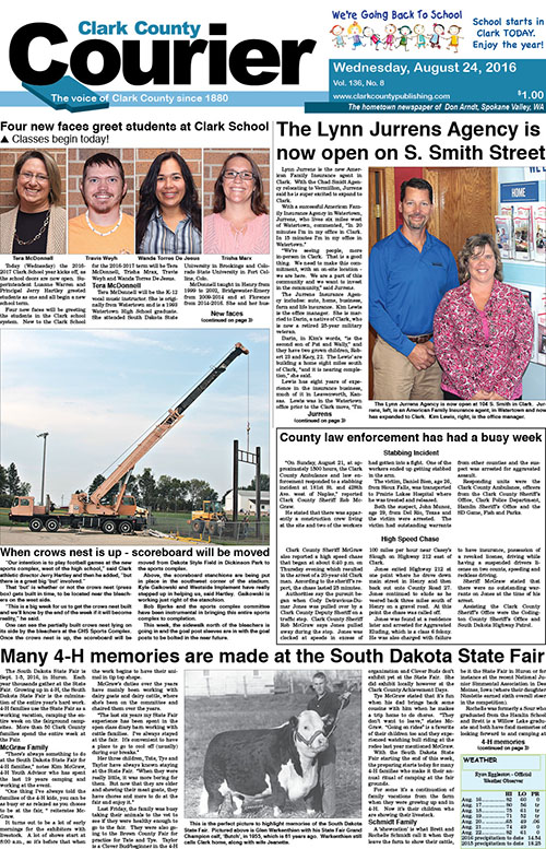 8-24 Clark Courier front page