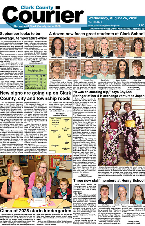 8-26 Clark Courier front page