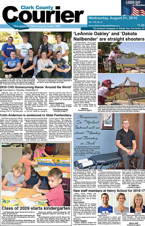 8-31 Clark Courier front page