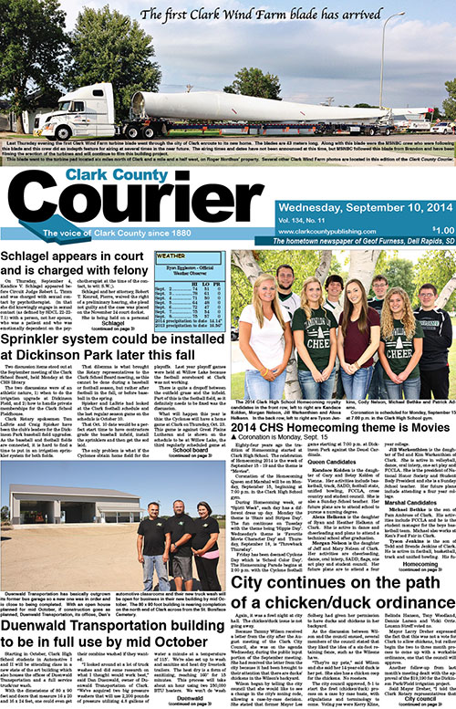 9-10 Clark Courier front page