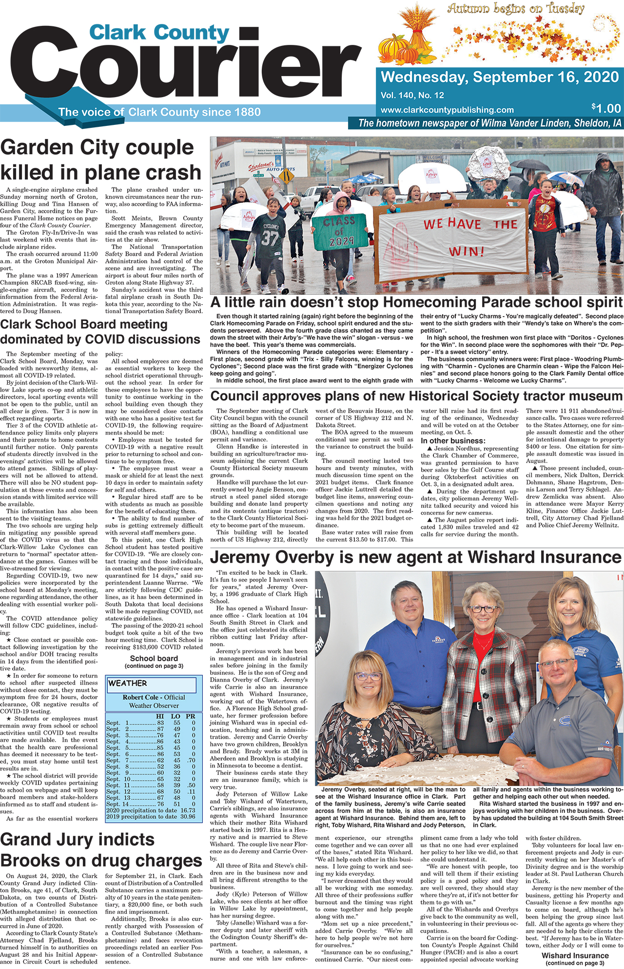 9-16 Courier Front Page