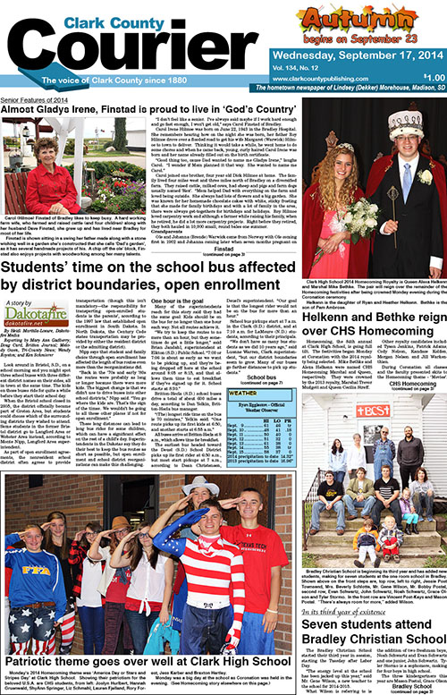 9-17 Clark Courier front page